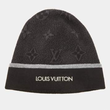 Pre Owned Louis Vuitton Black My Monogram Eclipse Wool Hat