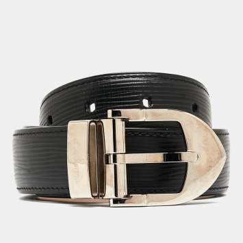 Pre Owned Louis Vuitton Black Epi Leather Ceinture Belt 90CM