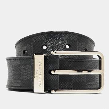 Pre Owned Louis Vuitton Damier Graphite Canvas Buckle Belt 95 CM