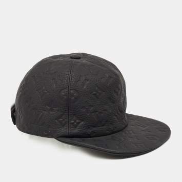 Pre Owned  Louis Vuitton X Virgil Abloh Limited Edition Black Casquette Monogram Quill Baseball Cap One Size