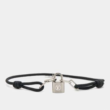 Pre Owned Louis Vuitton Lockit X Virgil Abloh Enamel Titanium Cord Bracelet