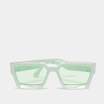 Pre Owned Louis Vuitton Mint Green 1.1 Millionaires Square Sunglasses