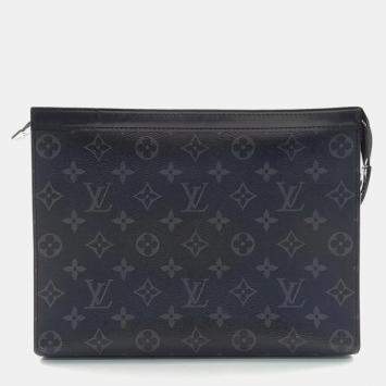 Pre Owned Louis Vuitton Black Monogram Canvas MM Eclipse Pochette Voyage Pouch