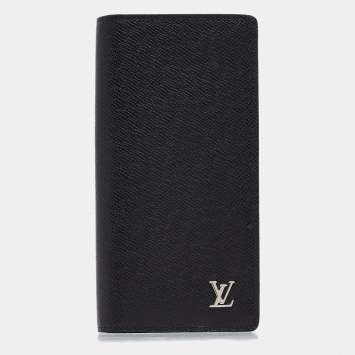 Pre Owned Louis Vuitton Black Taiga Leather Brazza Wallet