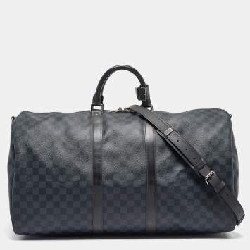 Pre Owned Louis Vuitton Damier Cobalt Canvas Keepall Bandouliere 55 Bag