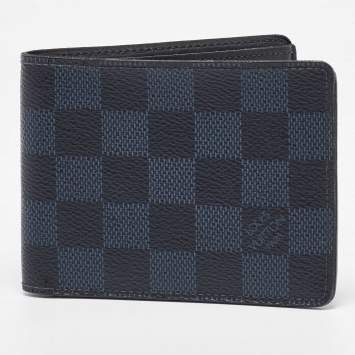 Pre Owned Louis Vuitton Black Coated Canvas Slender Bifold Wallet