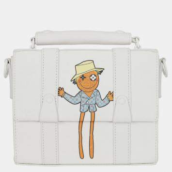 Louis Vuitton White Lambskin Leather Scarecrow Flap Soft Messenger Trunk
