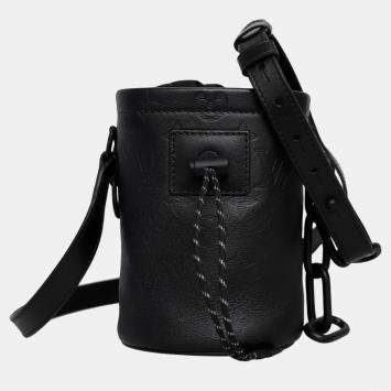 Pre Owned Louis Vuitton Black Monogram Leather Nano Chalk Bag
