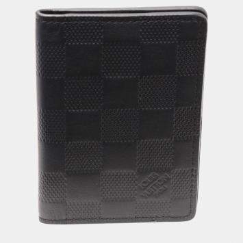 Louis Vuitton Black Canvas Leather Organizer De Poche Card Case