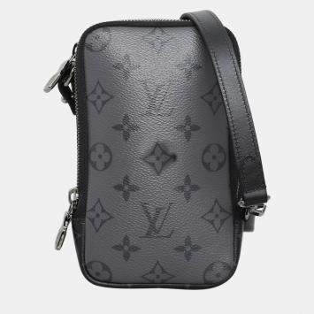 Pre Owned Louis Vuitton Monogram Eclipse Reverse Double Phone Pouch