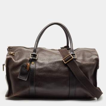 Pre Owned Louis Vuitton Dark Brown Utah Leather Comanche Duffle Bag