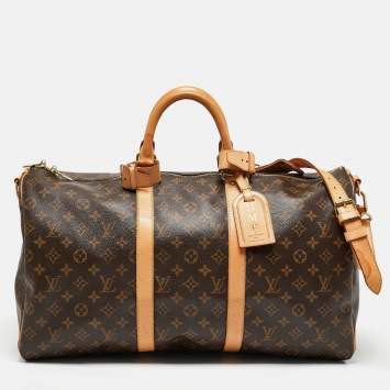Pre Owned Louis Vuitton Monogram Canvas Keepall Bandouliere 50 Bag