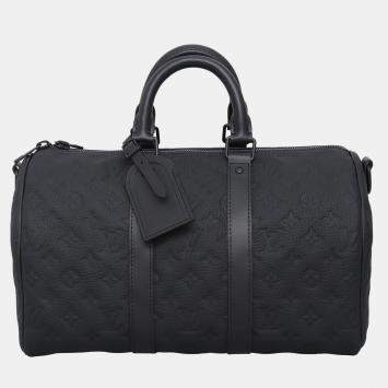 Louis Black Vuitton Monogram Taurillon Keepall Bandouliere 35 Bag