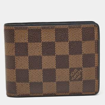 Pre Owned Louis Vuitton Blue Damier Ebene Multiple Wallet