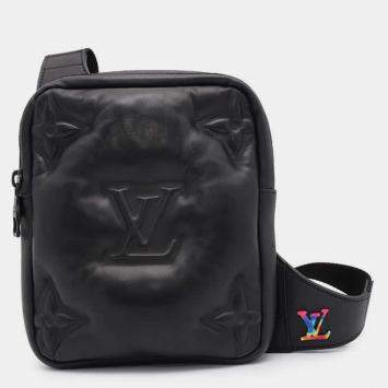 Pre Owned Louis Vuitton Noir/Righe Rainbow Lambskin Asymmetrical Sling Bag