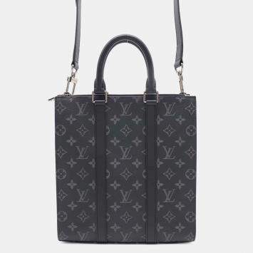 Pre Owned Louis Vuitton Noir Monogram Eclipse Sac Plat Bag