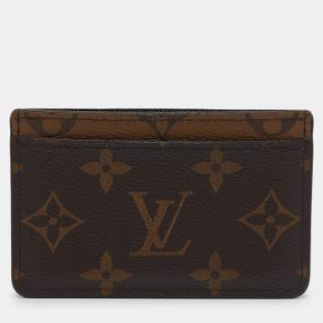 Pre Owned Louis Vuitton Monogram Reverse Canvas Card Holder