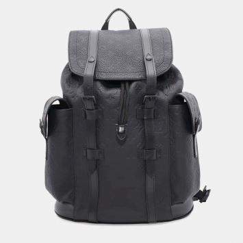 Pre Owned Louis Vuitton Christopher Noir Monogram Taurillon Size Mm Backpack