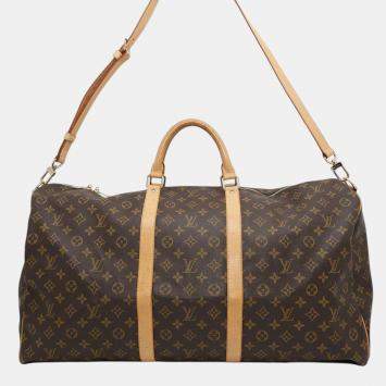 Pre Owned  Louis Vuitton  Brown Monogram Keepall Bandouliere 60 Satchel Bag
