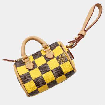  Louis Vuitton Yellow/Brown Damier Pop Pouch Mini Speedy Bag Charm