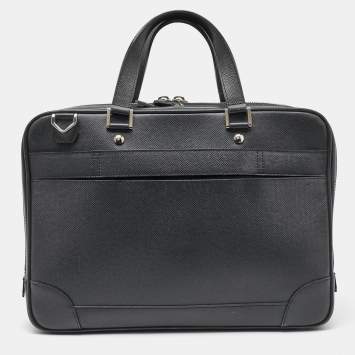 Pre Owned Louis Vuitton Black Leather Alexander Briefcase