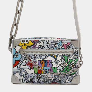 Louis Vuitton White/Multicolor Monogram Comic Mini Soft Trunk Handbag