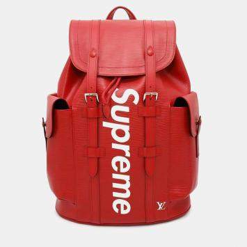 Louis Vuitton Red/Noir Epi Leather Supreme PM Christopher Backpack