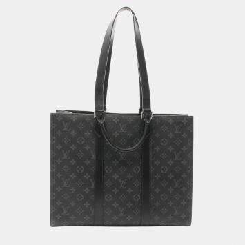 Louis Vuitton Black Monogram Eclipse Sac Plat Tote Bag