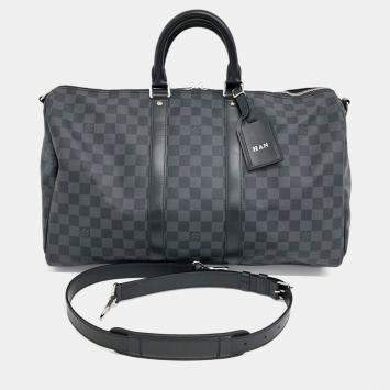 Louis Vuitton Black PVC Graphite Bandouliere Keepall 45 bag