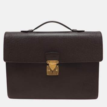 Louis Vuitton Burgundy Taiga Leather Serviette Kourad Briefcase