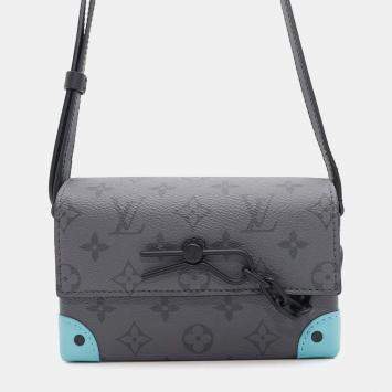 Louis Vuitton Steamer Wearable Wallet Gray/Turquoise Monogram Eclipse Reverse