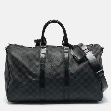 Pre Owned Louis Vuitton Damier Graphite Canvas Keepall Bandouliere 45 Bag