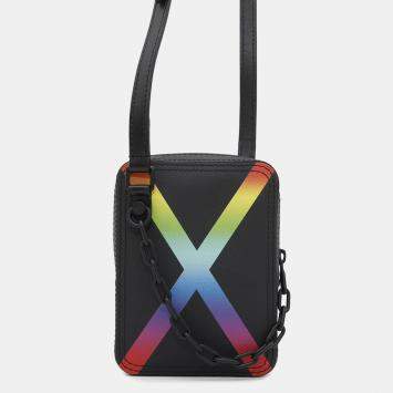  Louis Vuitton Noir/Righe Rainbow Taiga Leather Danube Messenger Bag