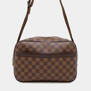 Pre Owned Louis Vuitton Reporter PM Brown Damier Ebene Canvas Shoulder Bag