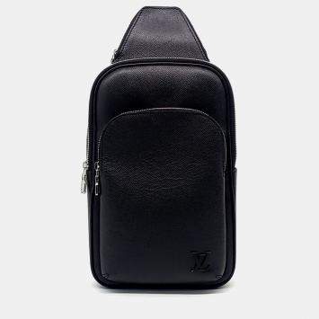 Louis Vuitton Black Leather Taiga Avenue Slingback