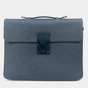 Louis Vuitton S Lock Monogram Taurillon Leather Briefcase Bag