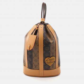 Louis Vuitton X Nigo Randonne Shoulder Bag Coated Canvas Leather Monogram Stripe Brown