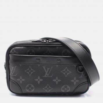 Louis Vuitton Alpha Black Monogram Eclipse Coated Canvas Leather Wearable Wallet