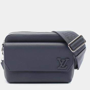 Louis Vuitton Fastline Navy Leather Aerogram Shoulder Bag 