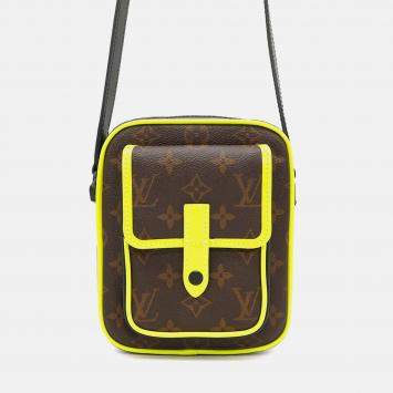Louis Vuitton Christopher Wearable Wallet Noir/Neon Yellow Monogram Macassar Canvas