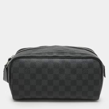 Pre Owned Louis Vuitton Damier Graphite Canvas Dopp Toiletry Pouch