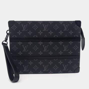 Louis Vuitton Black Leather Eclipse Trunk Pouch