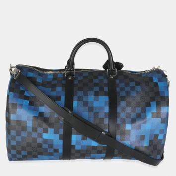 Louis Vuitton Blue Damier Graphite Canvas Pixel Canvas Keepall Bandouliere 50