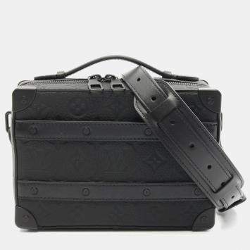 Louis Vuitton Handle Soft Trunk Monogram Taurillon Black Leather Shoulder Bag