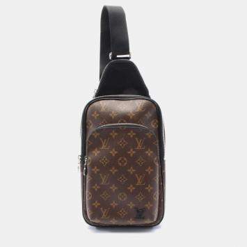 Louis Vuitton Avenue Monogram Macassar Brown/Black Coated Canvas & Leather Sling Bag