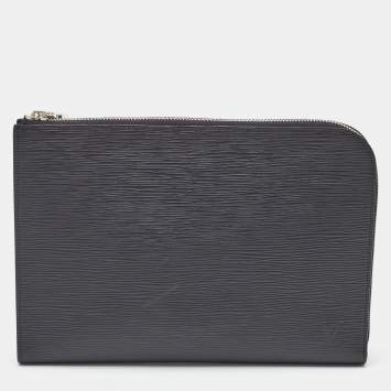 Pre Owned Louis Vuitton Black Epi Leather Pochette Homme Clutch Bag
