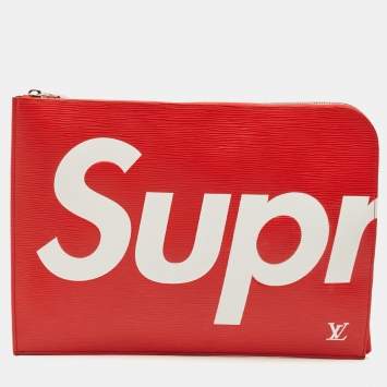 Pre Owned Louis Vuitton x Supreme Red Epi Leather Pochette Jour GM