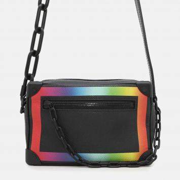 Louis Vuitton Mini Soft Trunk Noir/Righe Rainbow Taiga Leather Bag