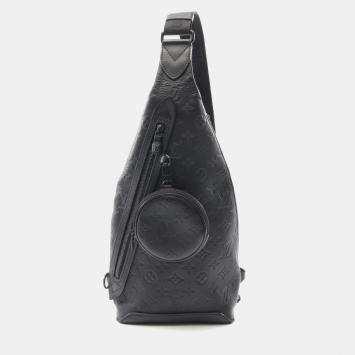 Louis Vuitton Black Monogram Shadow Leather Duo Sling Waist Body Bag