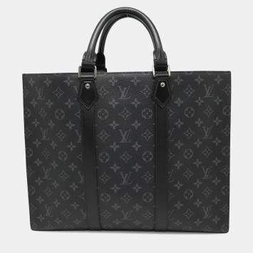 Pre Owned Louis Vuitton Sac Plat 24H Noir Monogram Eclipse